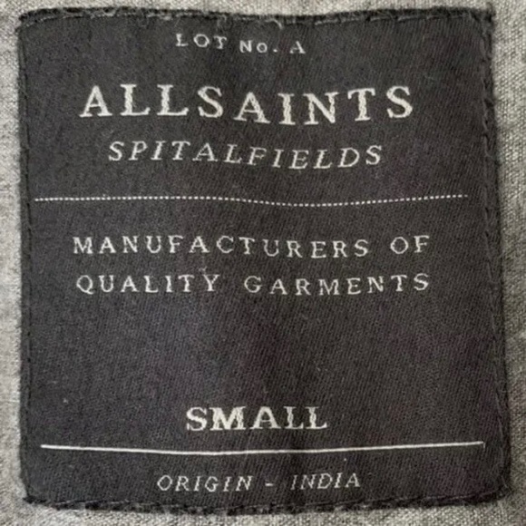 AllSaints Leather ‘Caldwell’ Biker Jacket Size UK Small Black Autumn Winter - Picture 3 of 12